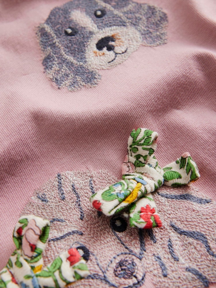 Boden Pink 100% Cotton Superstitch Puff Sleeve Top - Image 3 of 3