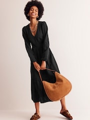 Boden Black Eve 100% Cotton Sleeved Double Cloth Dress - Image 5 of 7