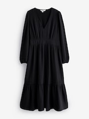 Boden Black Eve 100% Cotton Sleeved Double Cloth Dress - Image 6 of 7