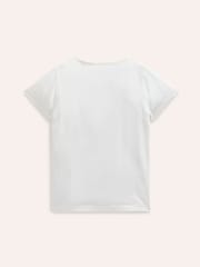 Boden Cream Short Sleeve Appliqué 100% Cotton T-Shirt - Image 2 of 3