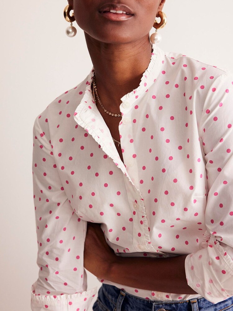 Boden Pink Spot 100% Cotton Phoebe Shirt - Image 2 of 5