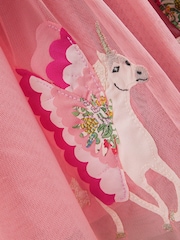 Boden Pink 100% Cotton Katie Unicorn Appliqué Tulle Dress - Image 3 of 3