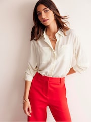 Boden Cream Sienna Silk Shirt - Image 2 of 5