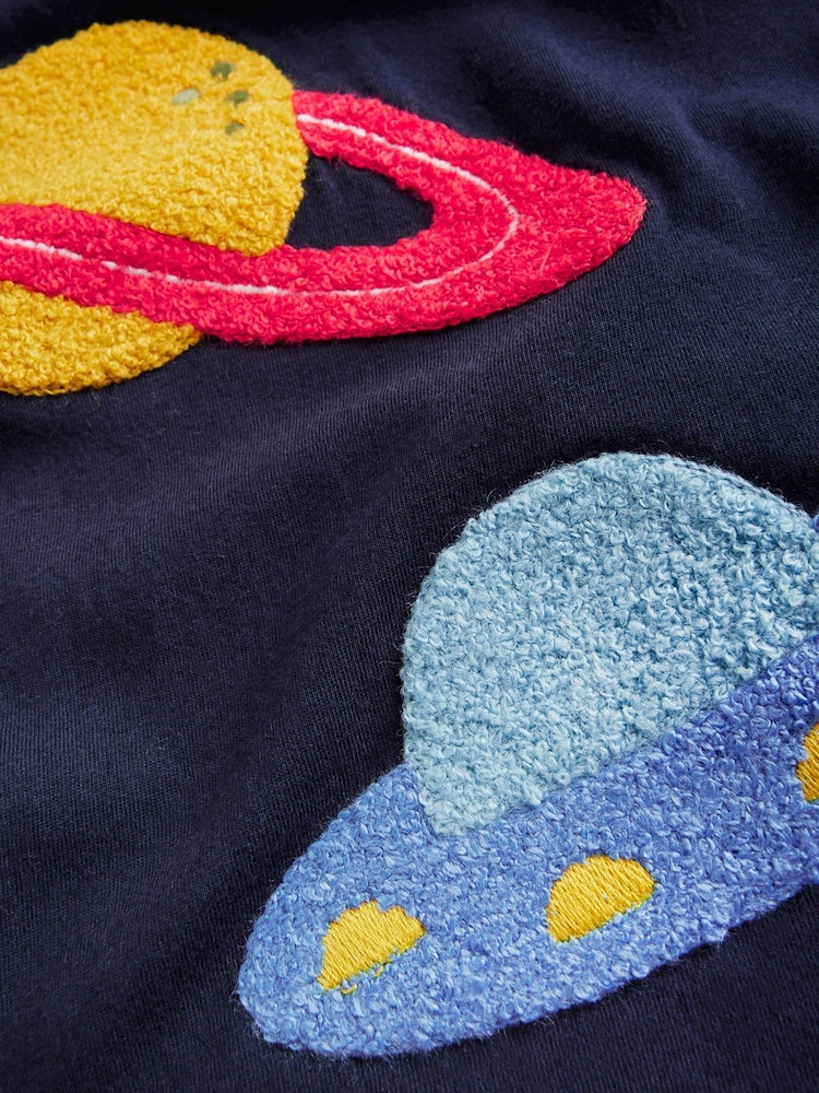 Boden Blue Boucle Space 100% Cotton T-Shirt - Image 3 of 3 Boden Blue Boucle Space 100% Cotton T-Shirt - Image 3 of 3