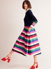 Boden Red Isabella Cotton Sateen Skirt - Image 2 of 6