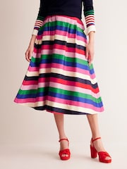 Boden Red Isabella Cotton Sateen Skirt - Image 5 of 6