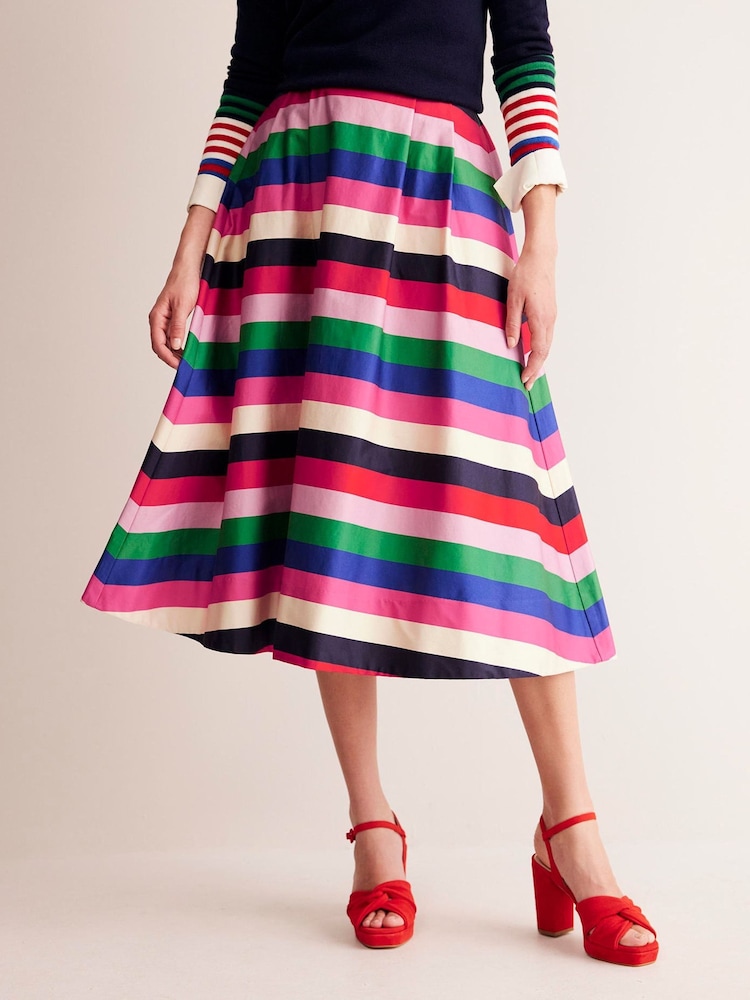Boden Red Isabella Cotton Sateen Skirt - Image 5 of 6