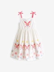 Boden Cream Broderie Butterflies 100% Cotton Dress - Image 2 of 5