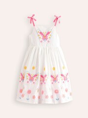 Boden Cream Broderie Butterflies 100% Cotton Dress - Image 3 of 5