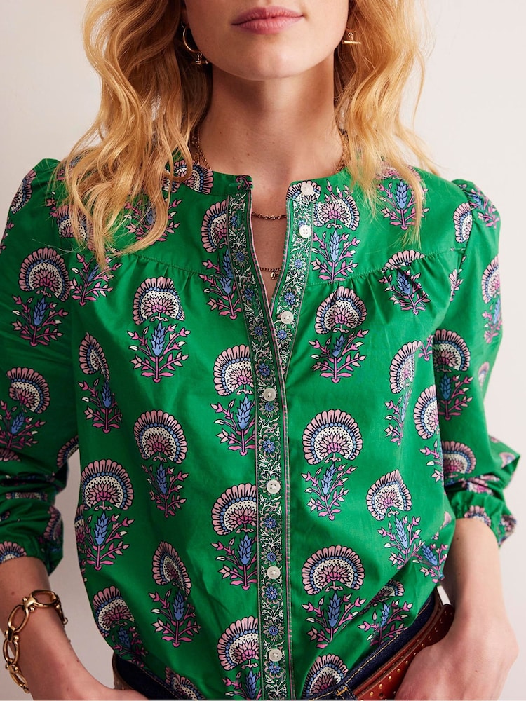 Boden Green Savannah 100% Cotton Blouse - Image 2 of 5 Boden Green Savannah 100% Cotton Blouse - Image 2 of 5