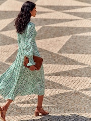 Boden Green Gemma Smocked Midi Dress - Image 1 of 6