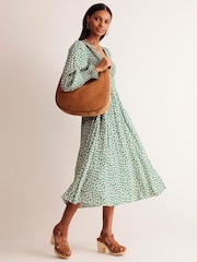Boden Green Gemma Smocked Midi Dress - Image 2 of 6