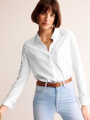 Boden White Amelia Jersey 100% Cotton Shirt - Image 1 of 5