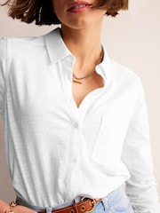 Boden White Amelia Jersey 100% Cotton Shirt - Image 3 of 5