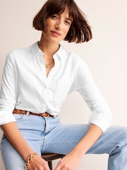 Boden White Amelia Jersey 100% Cotton Shirt - Image 4 of 5