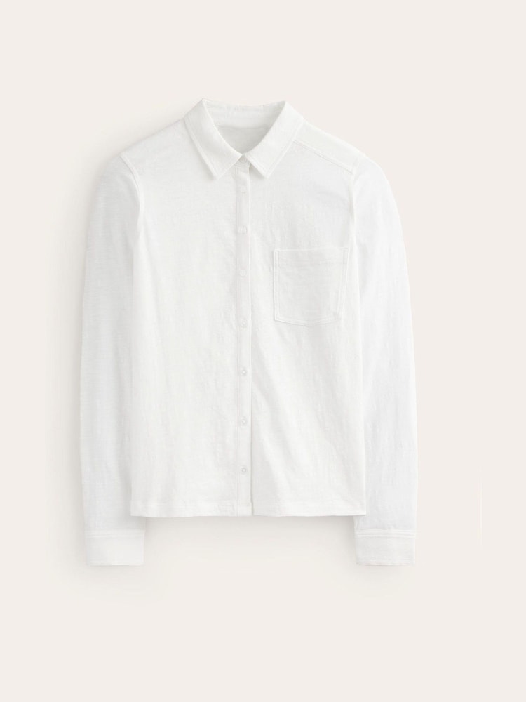 Boden White Amelia Jersey 100% Cotton Shirt - Image 5 of 5
