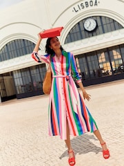Boden Red Kate Midi Shirt Dress - Image 1 of 6