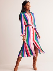 Boden Red Kate Midi Shirt Dress - Image 2 of 6