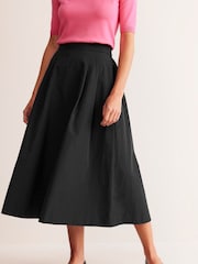 Schwarz - Boden Isabella Midi-Rock aus Taft - Bild 1 von 5