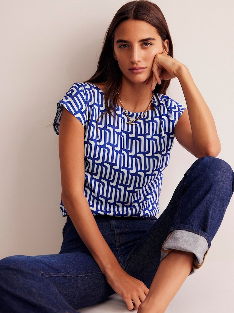 Boden Blue Modern Shell Top - Image 1 of 5 Boden Blue Modern Shell Top - Image 1 of 5