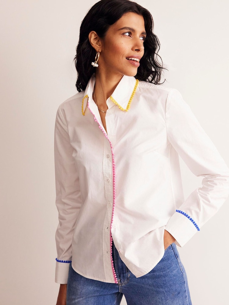Boden White Sienna Embroidered 100% Cotton Shirt - Image 2 of 5