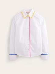Boden White Sienna Embroidered 100% Cotton Shirt - Image 5 of 5