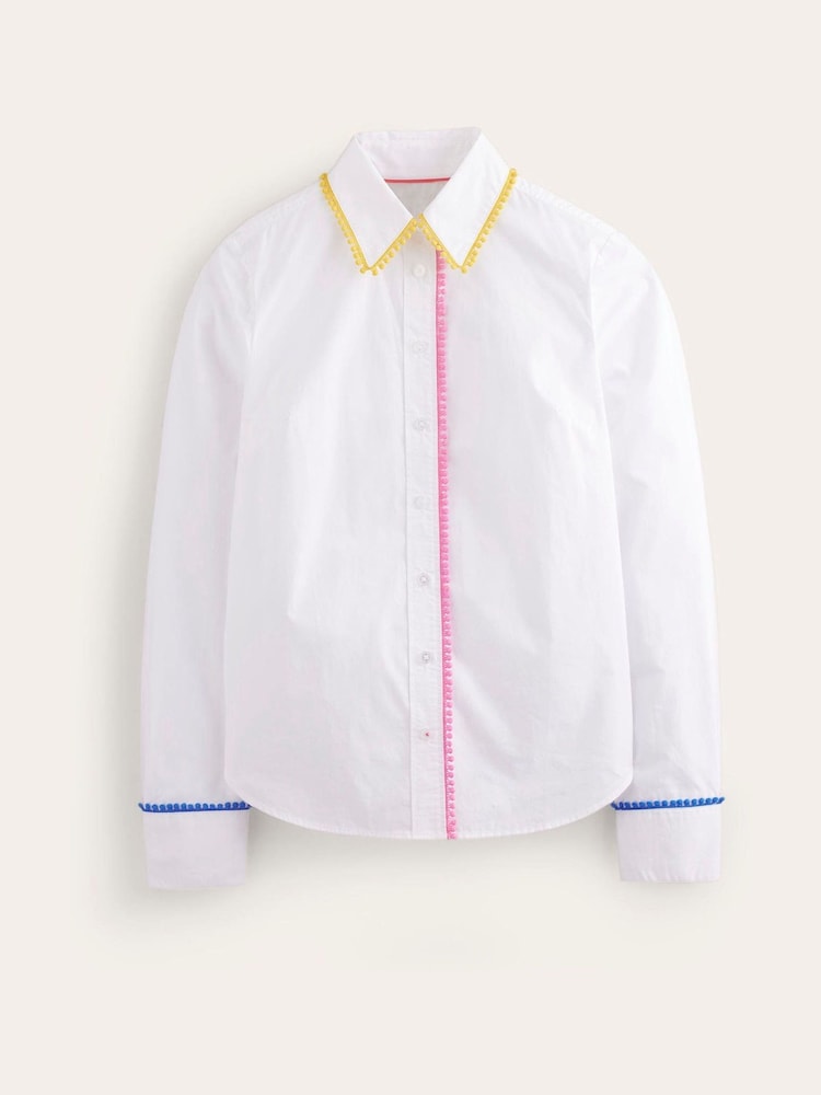 Boden White Sienna Embroidered 100% Cotton Shirt - Image 5 of 5