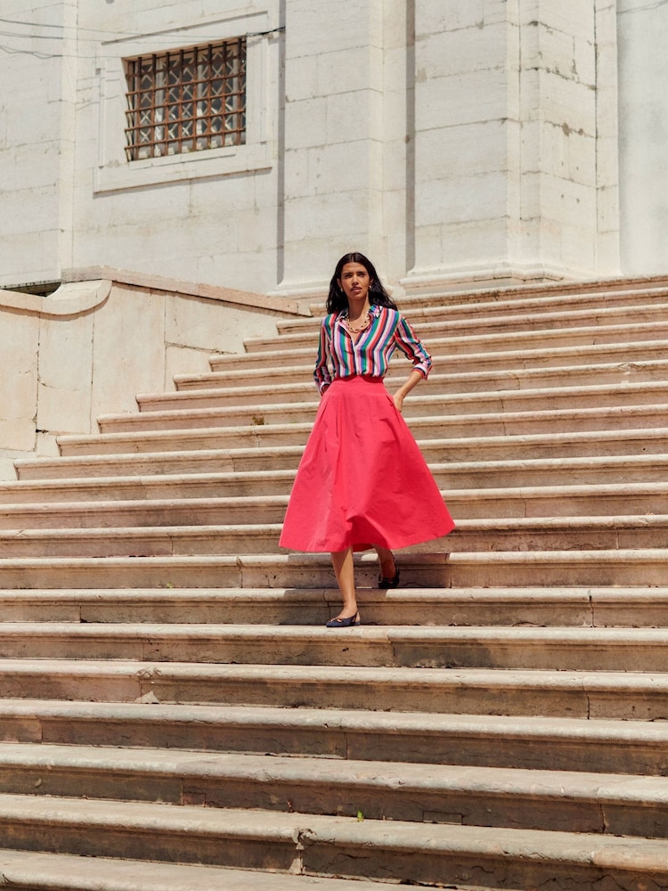 Pink - Boden Isabella Midi-Rock aus Taft - Bild 1 von 6 Pink - Boden Isabella Midi-Rock aus Taft - Bild 1 von 6