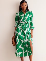 Boden Green Amy 100% Cotton Midi Shirt Dress - Image 1 of 6