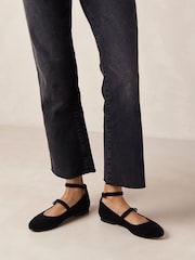 Alohas Black Evelyn Suede Leather Ballet Flats - Image 1 of 5