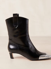 Alohas Black Hudson Shimmer Bicolor Leather Ankle Boots - Image 1 of 5