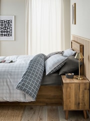 Grey Check Reversible Check Duvet Cover and Pillowcase Set - Image 1 of 8