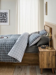 Grey Check Reversible Check Duvet Cover and Pillowcase Set - Image 2 of 8