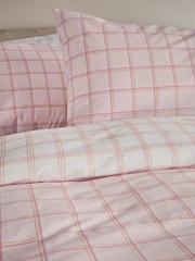 Pink Check Reversible Check Duvet Cover and Pillowcase Set - Image 3 of 7