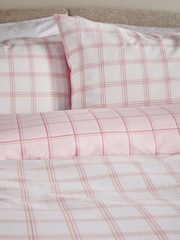 Pink Check Reversible Check Duvet Cover and Pillowcase Set - Image 4 of 7
