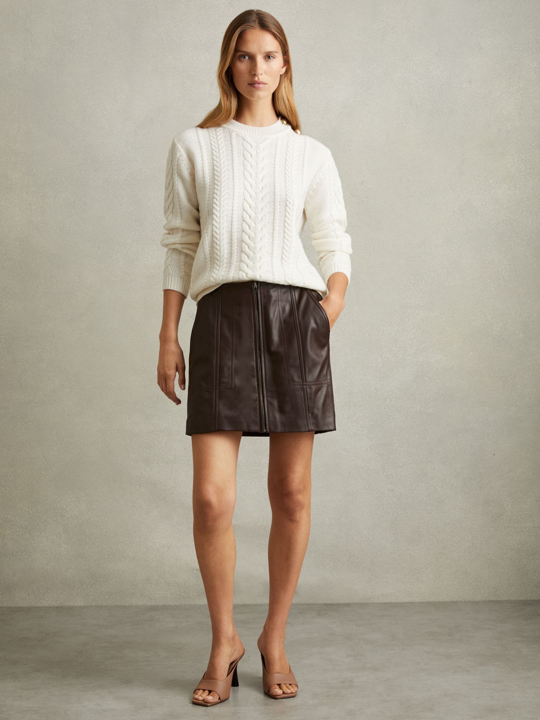 Reiss burgundy skirt top