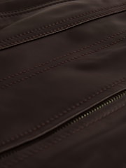 Reiss Burgundy Daria Leather Zip-Front Mini Skirt - Image 5 of 5