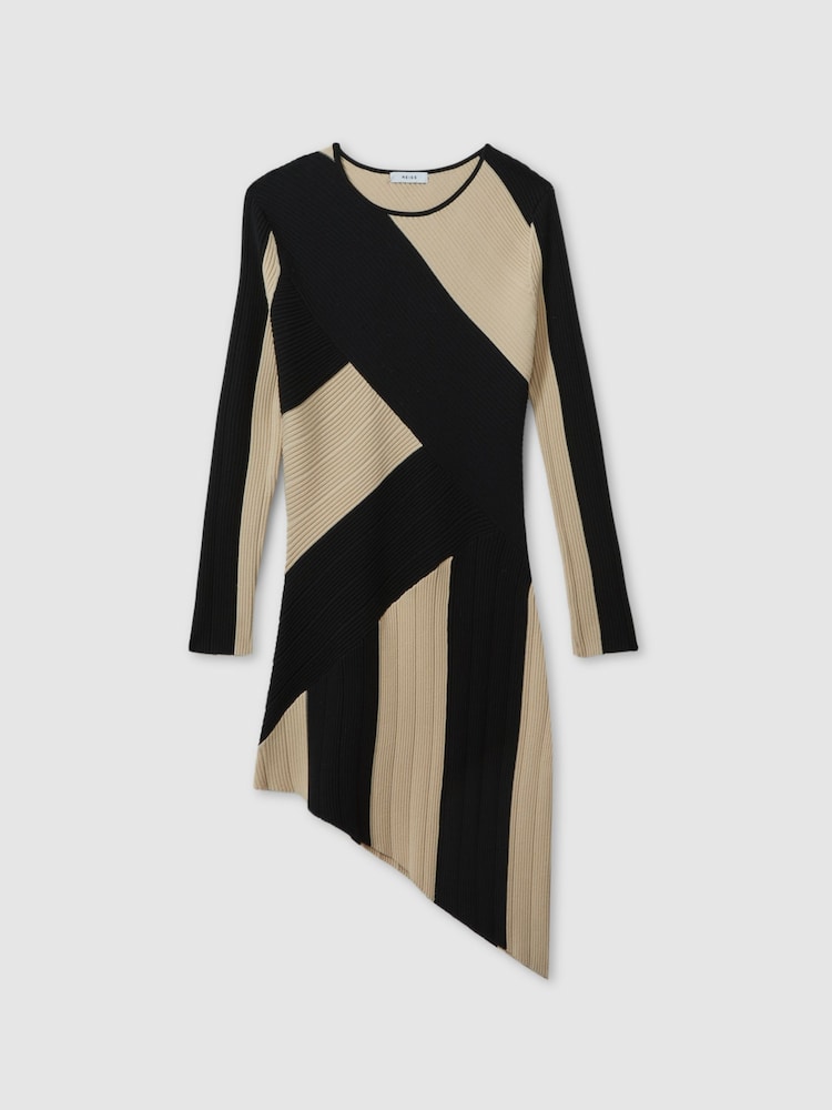 Vestido asimétrico de punto con diseño de bloques de colores Jem de Reiss - Imagen 1 de 4