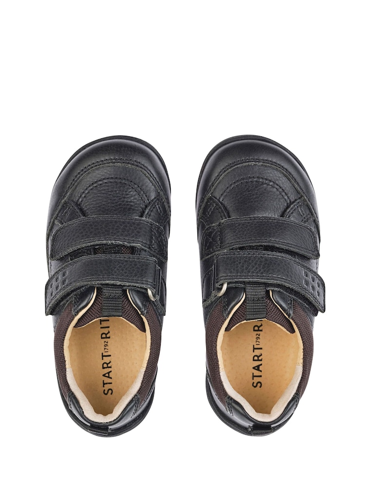 Start Rite Zig Zag Leather Rip Tape School Black Shoes - Image 5 of 6