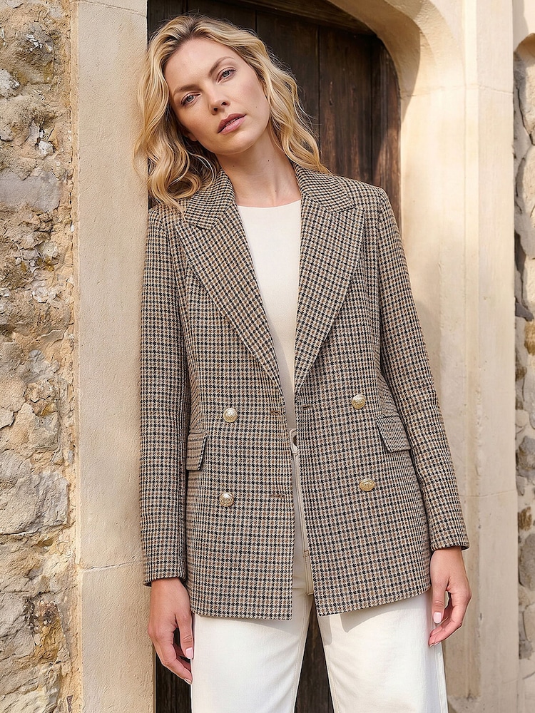 Roman Brown Tweed Double Blazer - Image 1 of 5