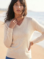 Roman Natural V-Neck Star Hotfix Jumper - Image 1 of 4