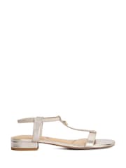 Dune London Metallic Lyra Casual Sandals - Image 1 of 5