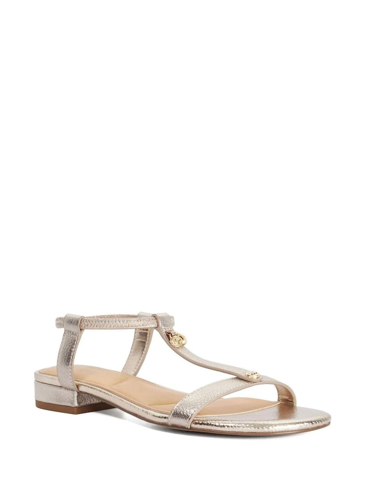 Dune London Metallic Lyra Casual Sandals - Image 2 of 5 Dune London Metallic Lyra Casual Sandals - Image 2 of 5