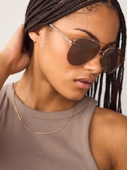 Metallic Aviator Sunglasses - Image 2 of 8