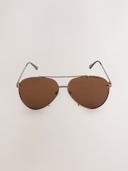 Metallic Aviator Sunglasses - Image 6 of 8