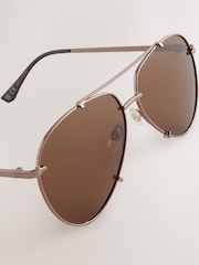 Metallic Aviator Sunglasses - Image 7 of 8