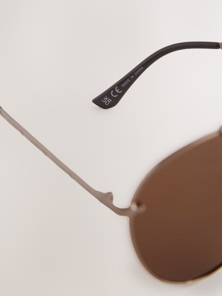 Metallic Aviator Sunglasses - Image 8 of 8