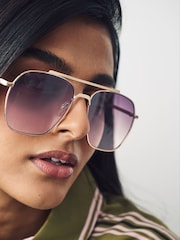 Rosa pálido - Óculos de sol estilo aviador - Imagem 2 de 6