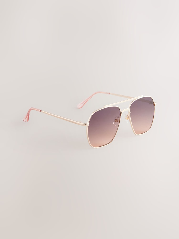Pale Pink Aviator Style Sunglasses - Image 3 of 6