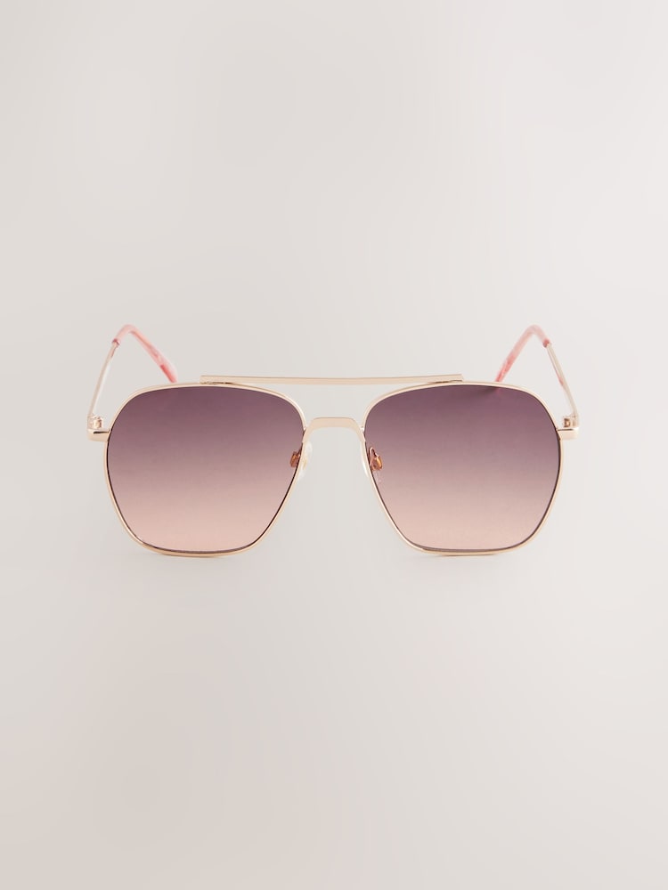 Pale Pink Aviator Style Sunglasses - Image 4 of 6